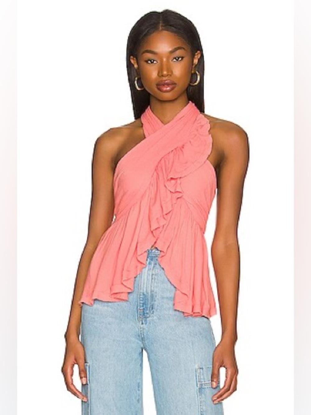 NWT free people coral crissy top
